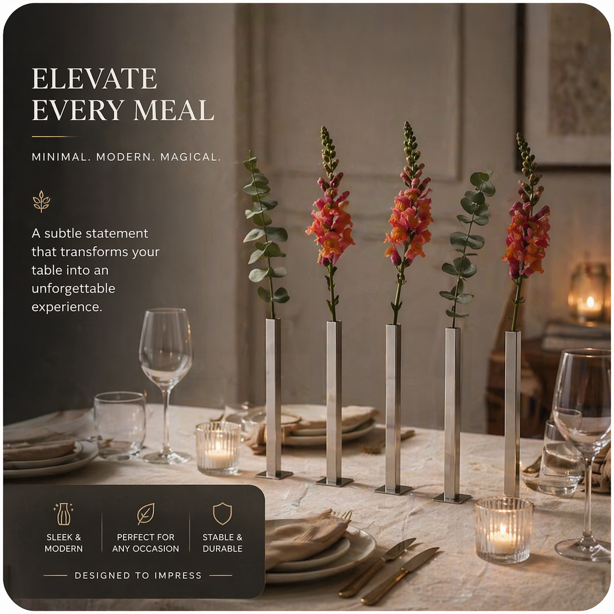 FLOAT™ | Elegant Magnetic Vase (Set of 5)