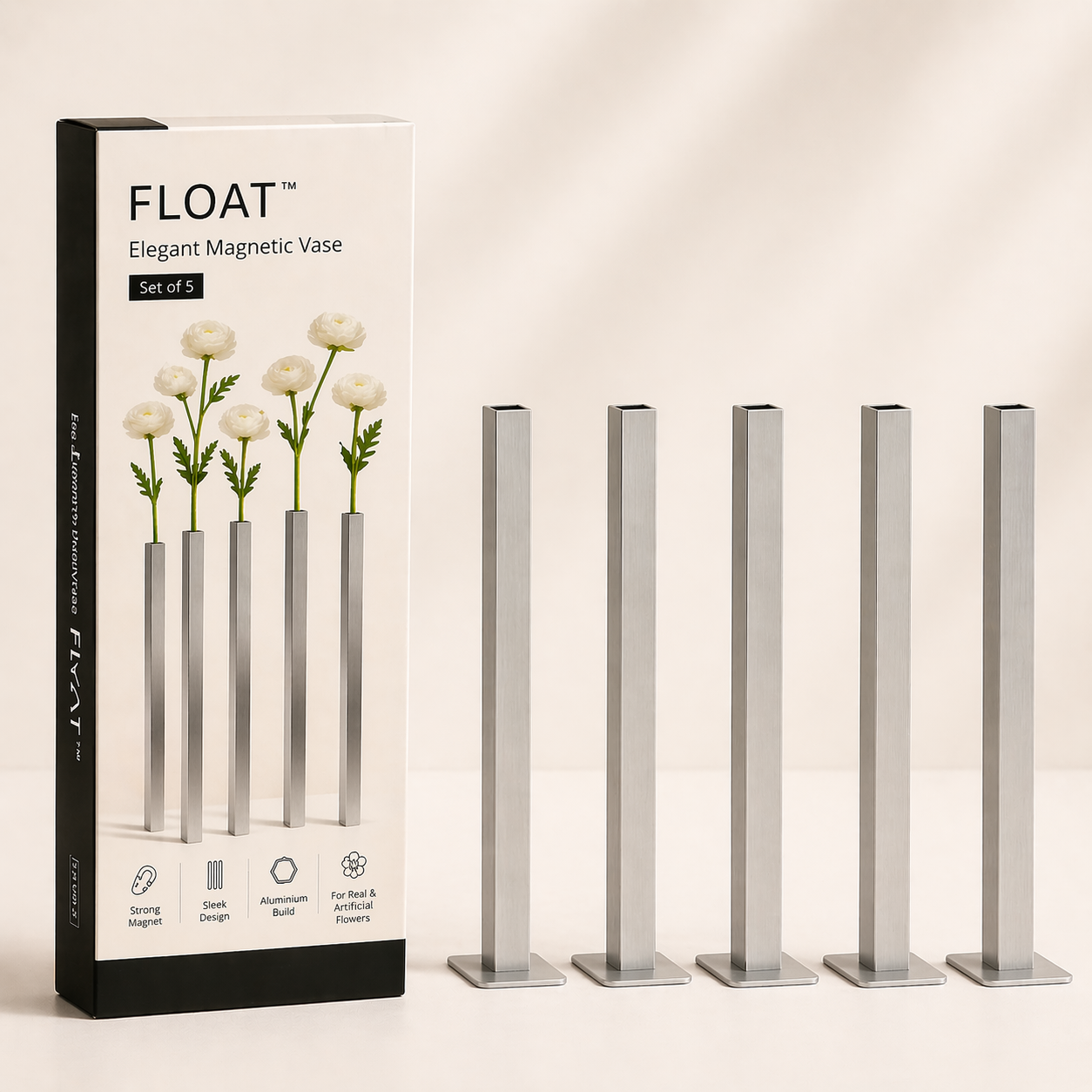 FLOAT™ | Elegant Magnetic Vase (Set of 5)