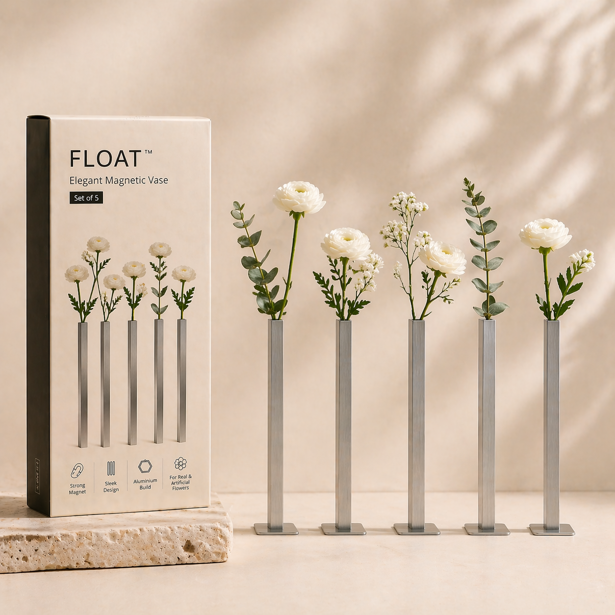 FLOAT™ | Elegant Magnetic Vase (Set of 5)