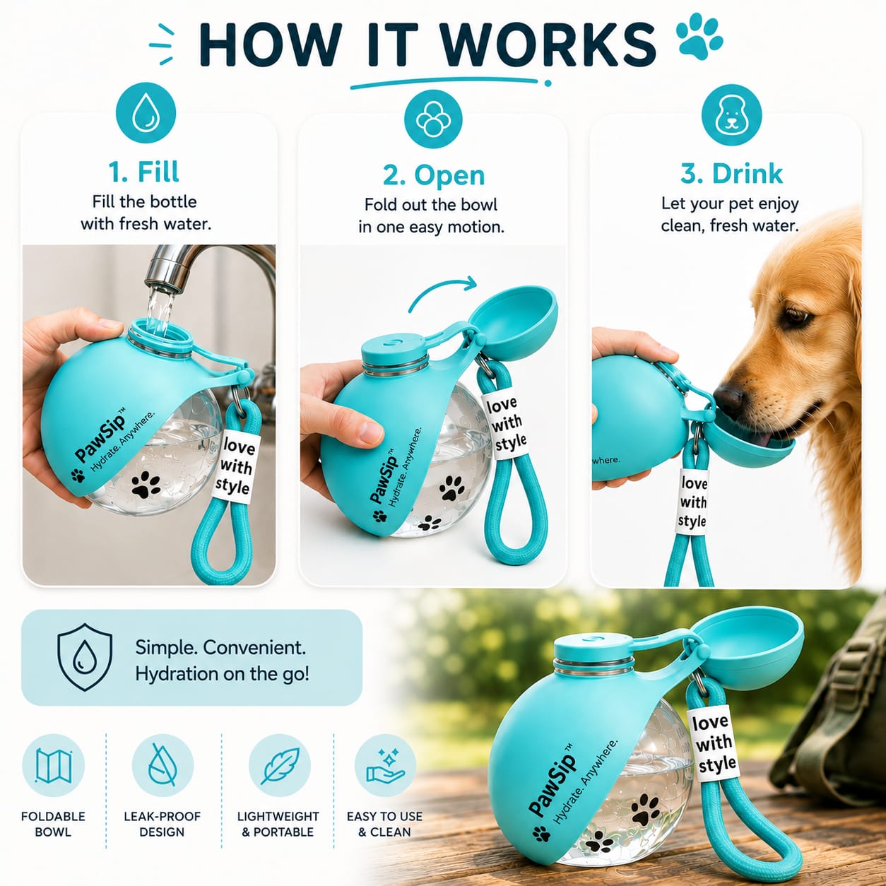 PawSip™ | Portable Pet Water Feeder