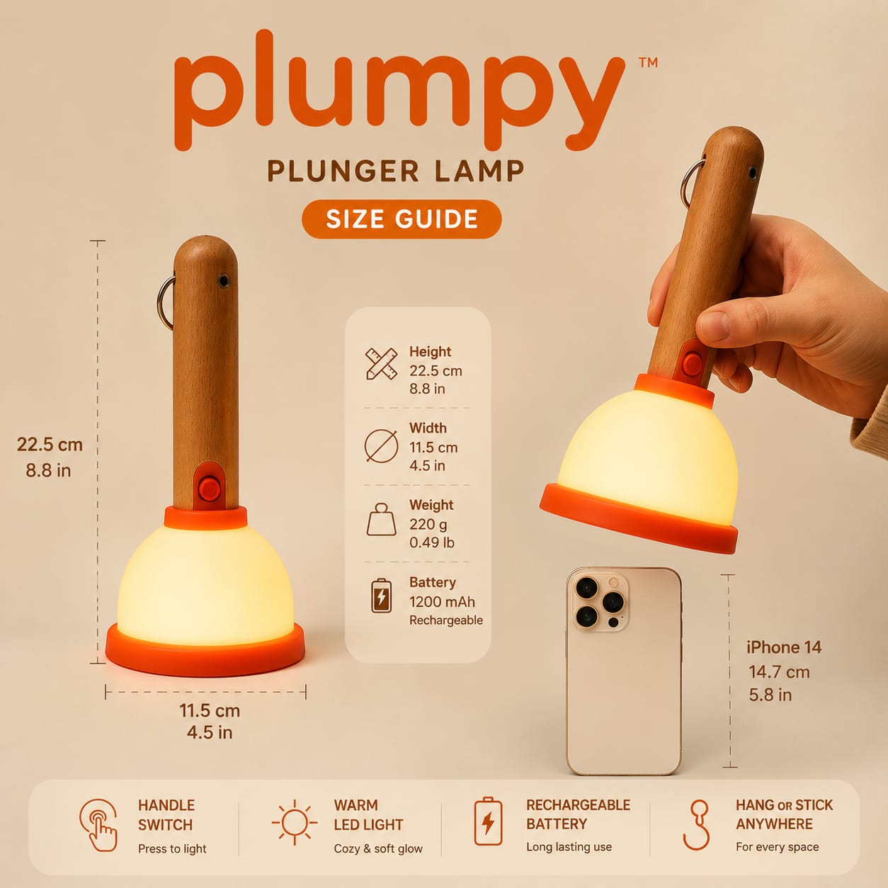 Plumpy™ | The Hilariously Cute Plunger Night Light