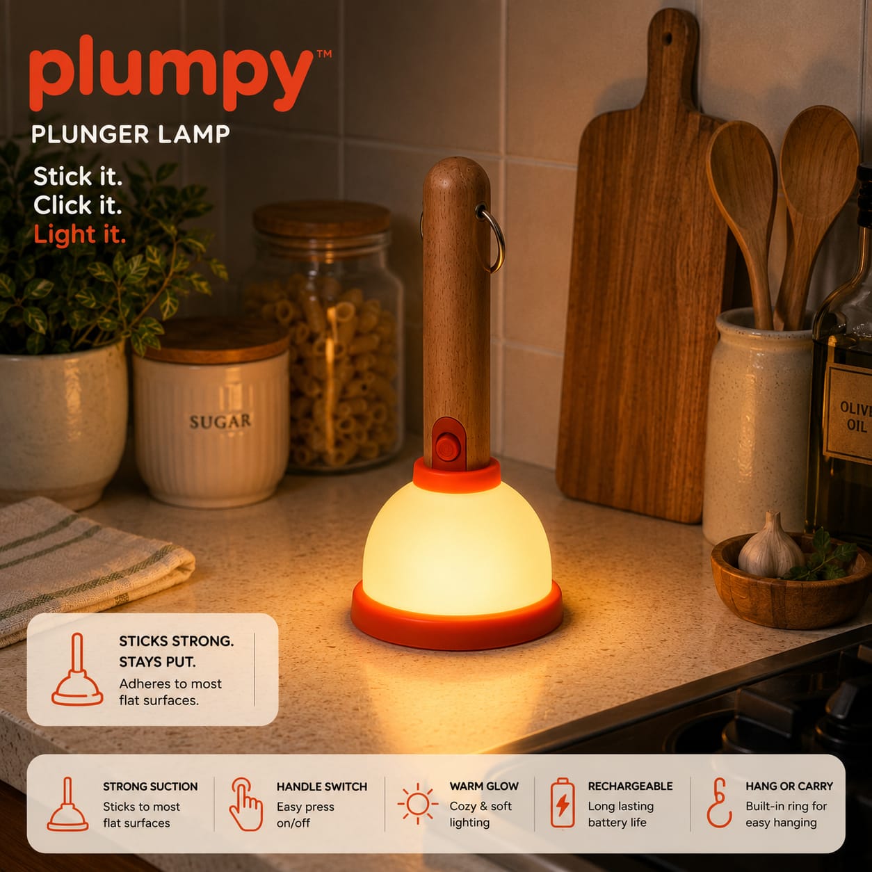 Plumpy™ | The Hilariously Cute Plunger Night Light